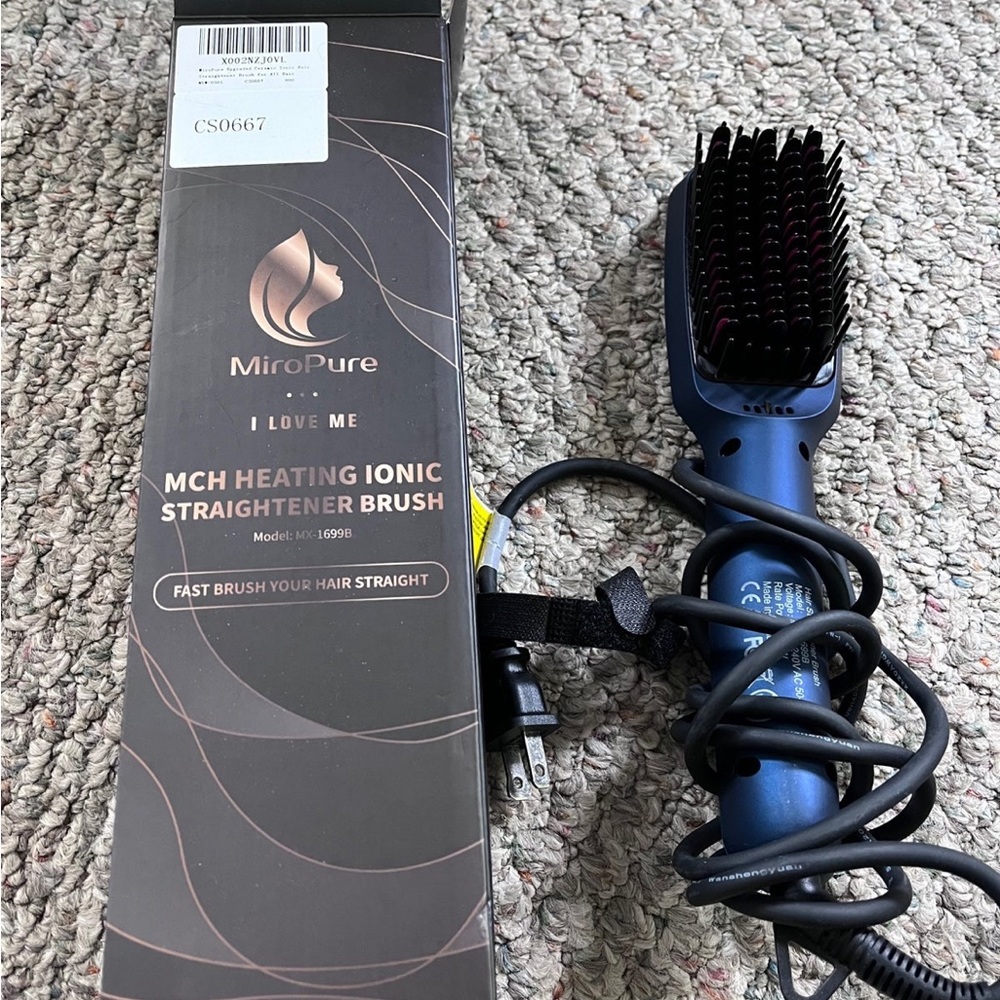 MiroPure mch heating ionic straightener brush blue